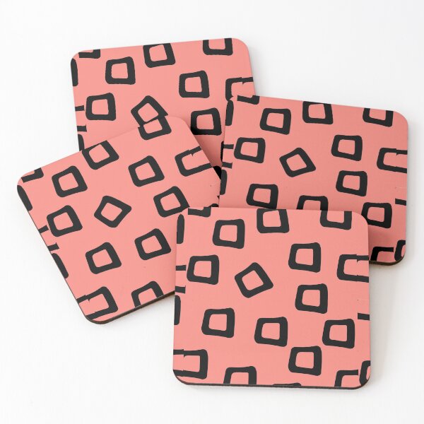Item preview, Coral Retro Squares Pattern designed and sold by iamwowie.