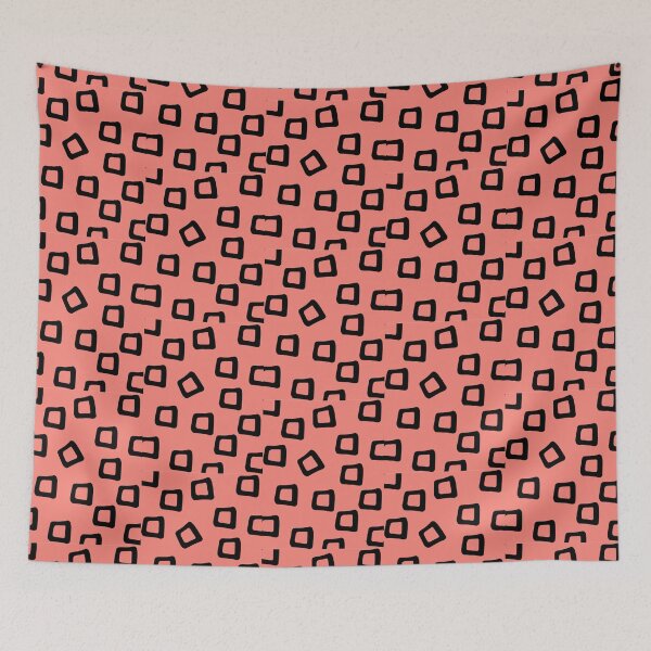 Item preview, Coral Retro Squares Pattern designed and sold by iamwowie.
