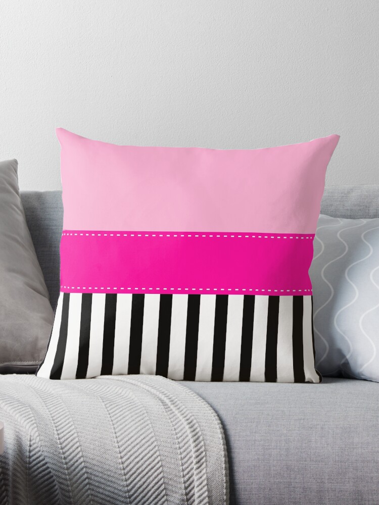 Pink and black online decorative pillows