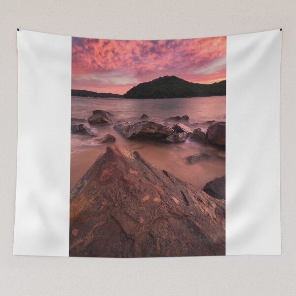 Item preview, Pink skies over rocks and mountains in Ettalong designed and sold by Geoff Wols.