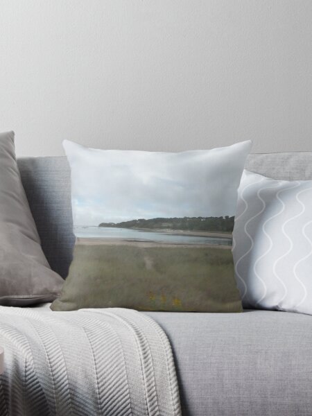 Clouds over Path to Coast Throw Pillow