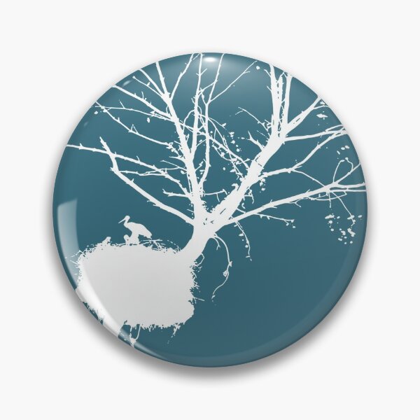 Item preview, White Silhouette Of Stork Nest In Tree With Fledglings designed and sold by taiche.