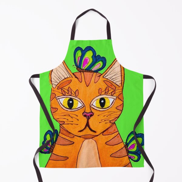 Artikelvorschau, Orange Tabby mit Schmetterlingen entworfen und verkauft von LuvbuzzArt.