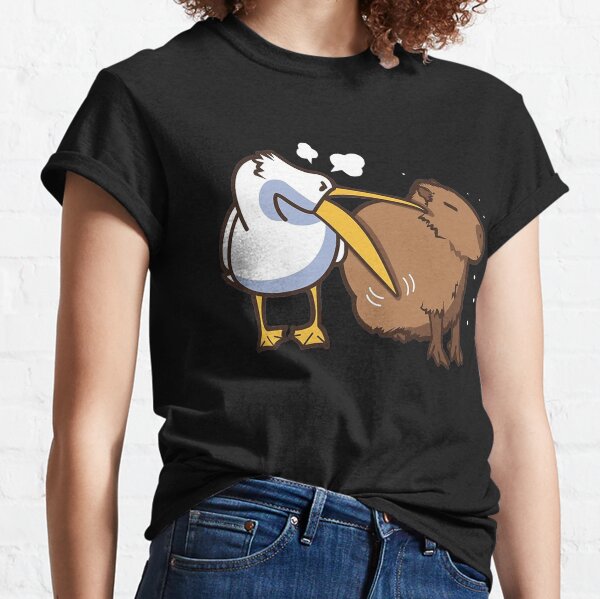 Pelican Tries to Eat Capybara Funny Cute Kawaii Meme T-Shirt Classic T-Shirt