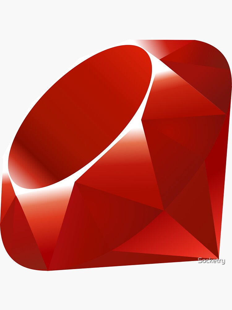 Thumbnail 3 of 3, Sticker, Ruby Logo designed and sold by Socketry.