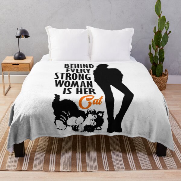 Item preview, Behind Every Strong Woman Is Her Cat, Cat Lover designed and sold by DukeSTaurus.
