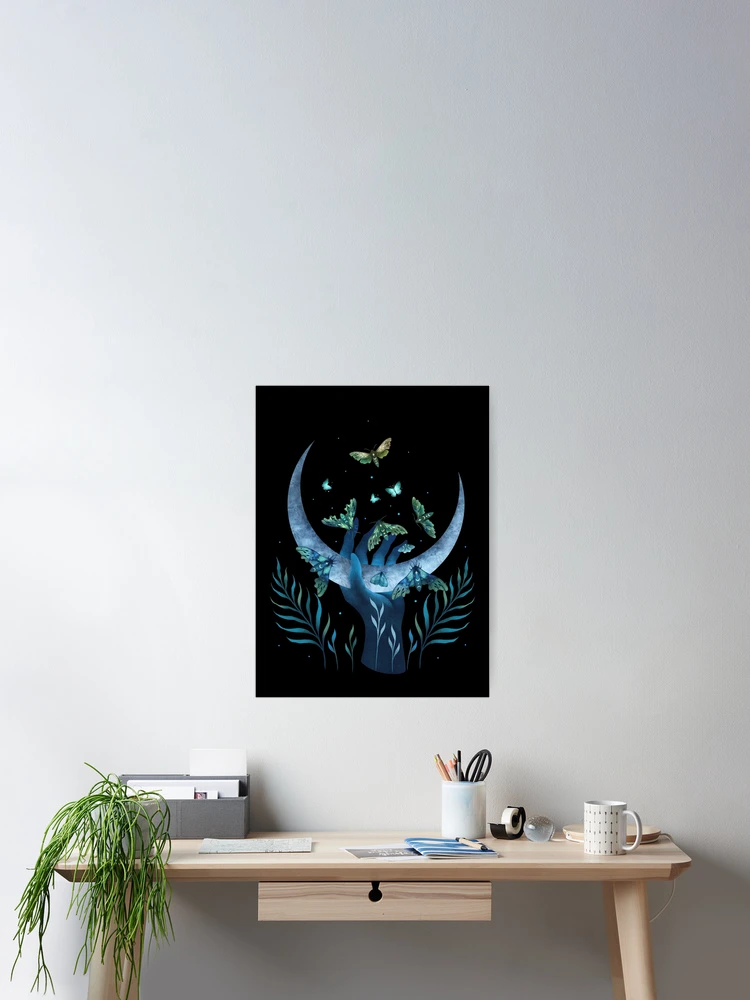Thumbnail 2 of 3, Poster, Moth Hand designed and sold by episodicDrawing.