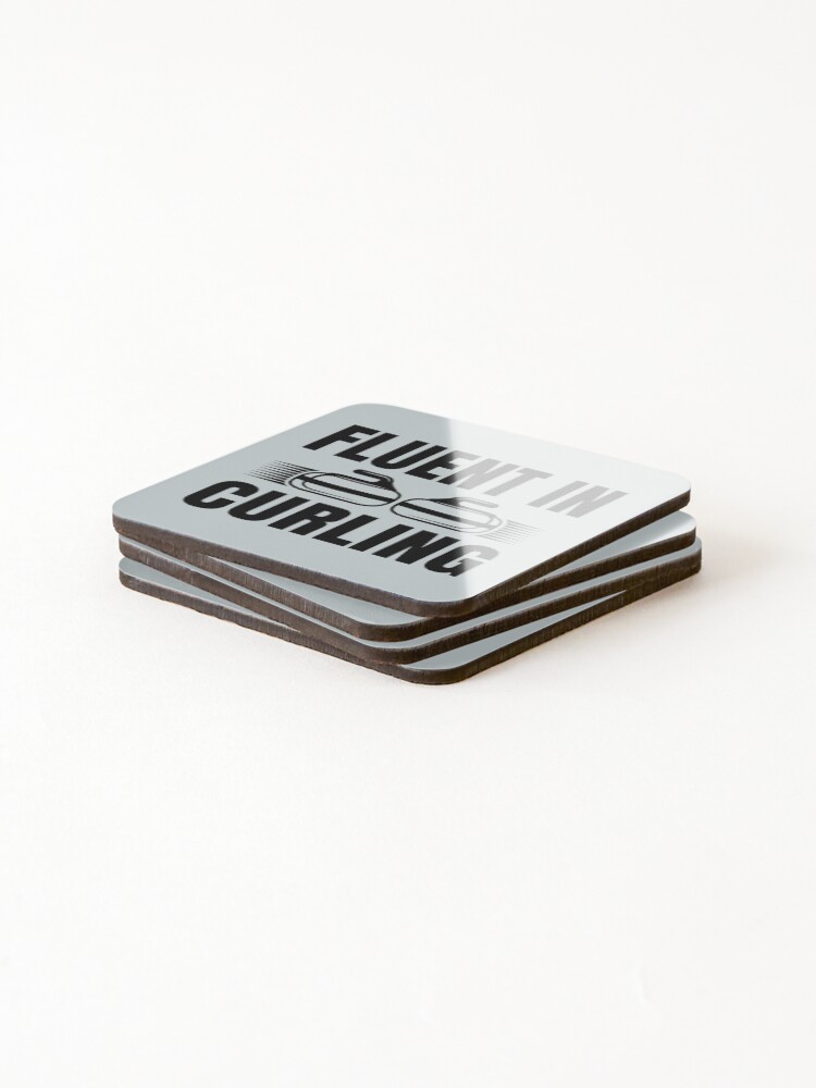 Thumbnail 4 of 5, Coasters (Set of 4), Fluent In Curling    designed and sold by InkAndBeats.