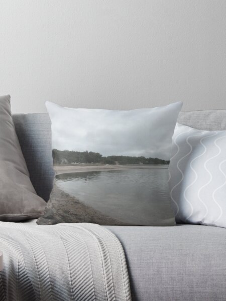 Cloudy Shoreline Throw Pillow