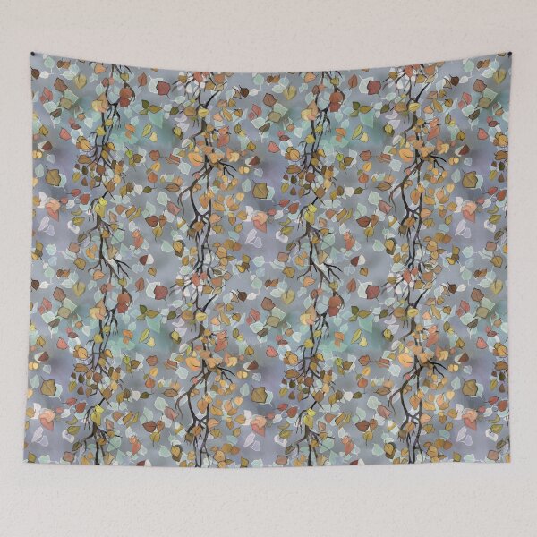 Item preview, Tree twigs, leaves, autumn pattern, painting. designed and sold by UVI-CA.
