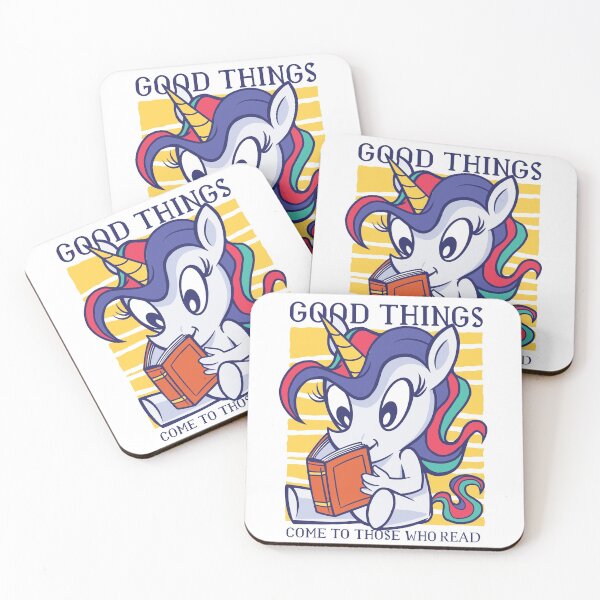 Item preview, Good Things Come To Those Who Read - unicorn read a book designed and sold by Floomart.