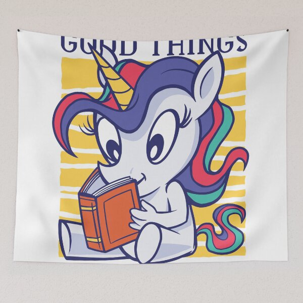 Item preview, Good Things Come To Those Who Read - unicorn read a book designed and sold by Floomart.
