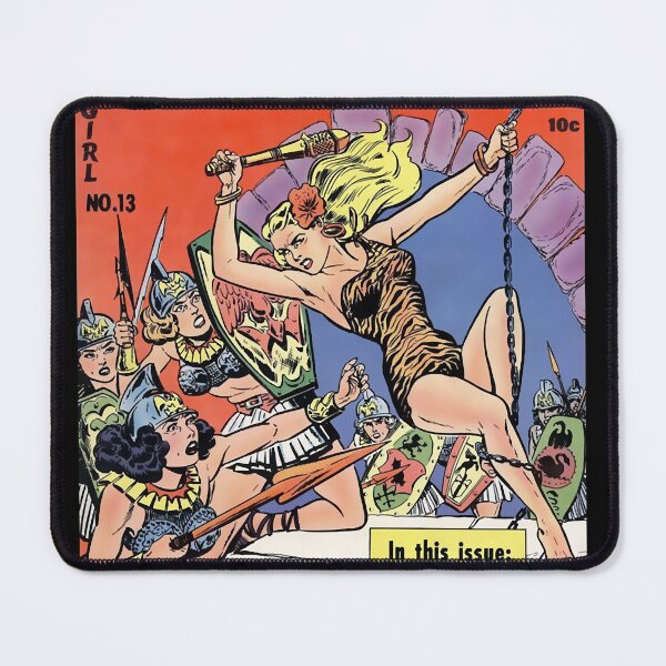 Item preview, Cave Girl Battles the Amazons! Classic T-Shirt designed and sold by DonaldSmith1.