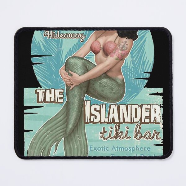 Item preview, The Islander Tiki Bar - Bettie Page Mermaid Classic T-Shirt designed and sold by medinvhkeysb.