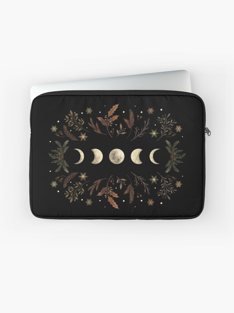 Laptop Sleeve, Moonlit Garden-Winter Brown designed and sold by episodicDrawing