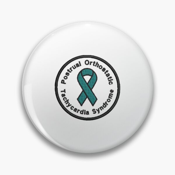 Item preview, Postural Orthostatic Tachycardia Syndrome Dysautonomia Teal Ribbon patch designed and sold by Zebra-and-Dog.