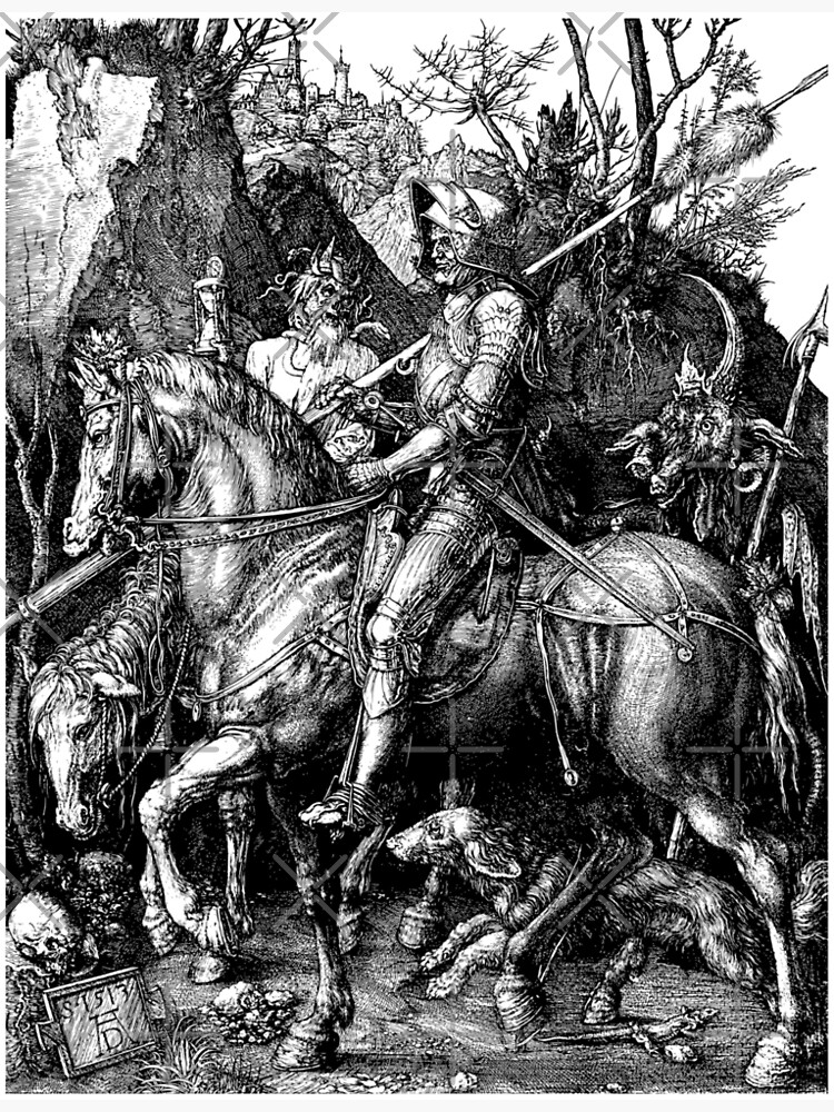 Póster «Caballero, la muerte y el diablo de Albrecht Dürer (arte antiguo)» de FantasyReality