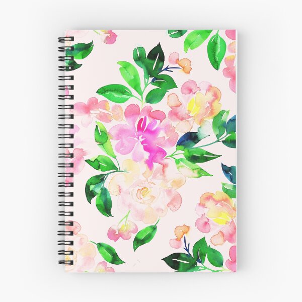 Item preview, Watercolor hand painted pink and green flowers designed and sold by claudiaorengo.