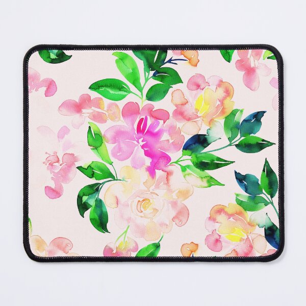 Item preview, Watercolor hand painted pink and green flowers designed and sold by claudiaorengo.