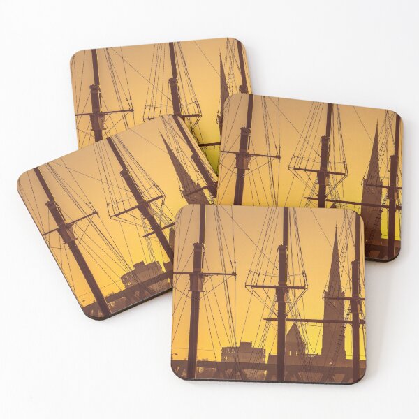 Item preview, Stephanikirche, sailing ship, masts, sunrise, Bremen, Germany designed and sold by Torsten  Krüger.