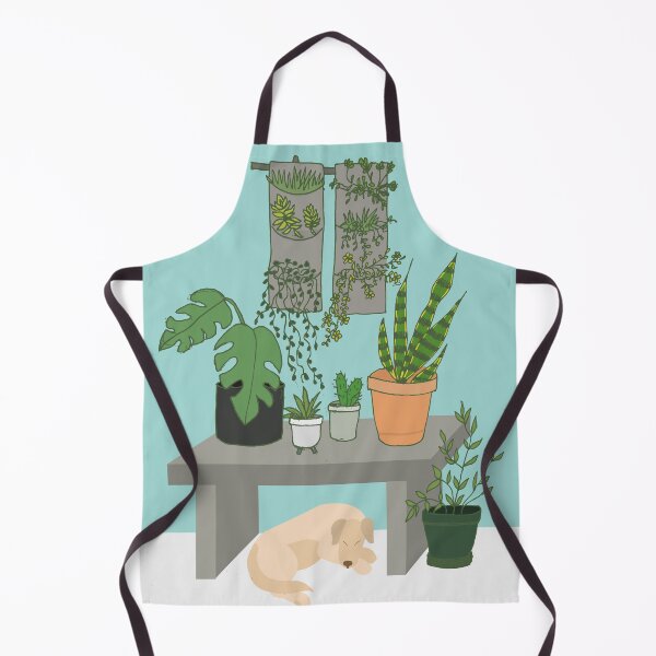 Item preview, Plant lady - snake and monstera plants with dog with turquoise background designed and sold by KiwiandKit.