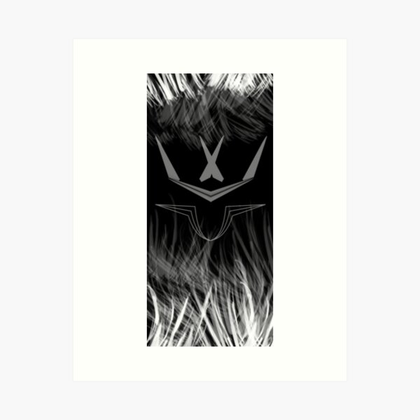 black and white with logo Art Print