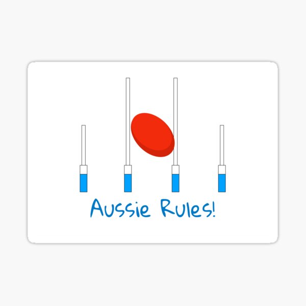 "Aussie Rules!" Sticker by kansaiclikker Redbubble