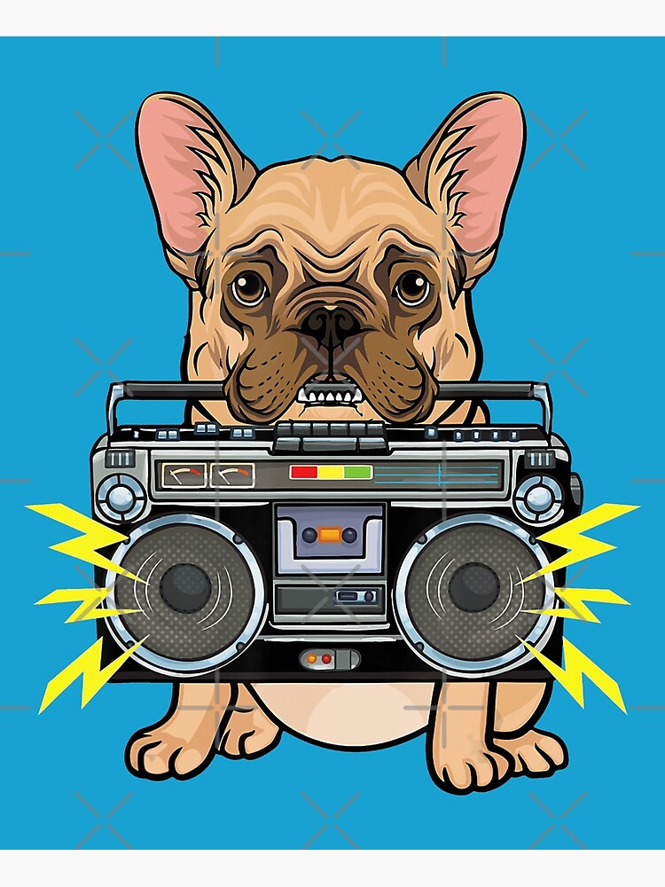 "Funny French Bulldog Vintage Boombox" Poster for Sale by Awruna