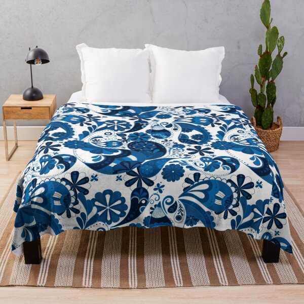 Item preview, Dark Blue Mandala Zentangle Doodles Desigual Inspired designed and sold by DiviaDesigns.