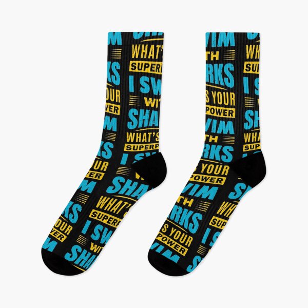 Item preview, I Swim With Sharks What's Your Superpower? Distressed Typography designed and sold by cotros.