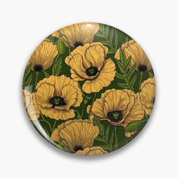 Item preview, Yellow poppy garden onk green designed and sold by Katerina Mitkova Kirilova.