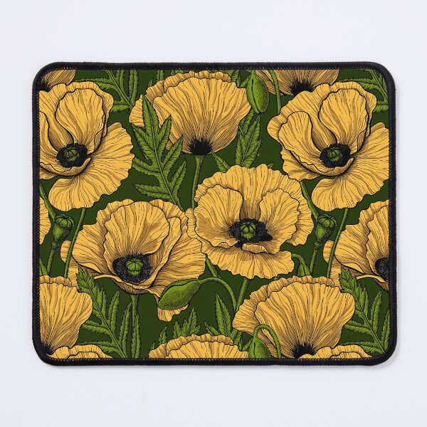 Item preview, Yellow poppy garden onk green designed and sold by Katerina Mitkova Kirilova.