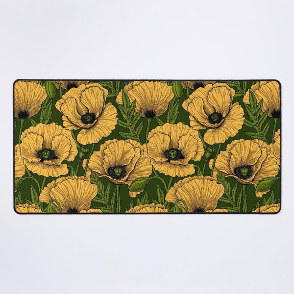 Item preview, Yellow poppy garden onk green designed and sold by Katerina Mitkova Kirilova.