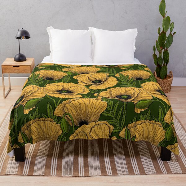 Item preview, Yellow poppy garden onk green designed and sold by Katerina Mitkova Kirilova.