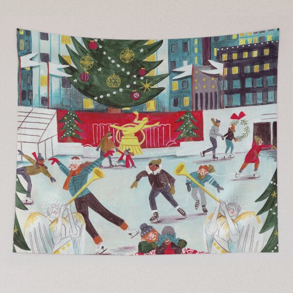Item preview, New York city lights Rockefeller center skating designed and sold by Caroline Bonne Müller.