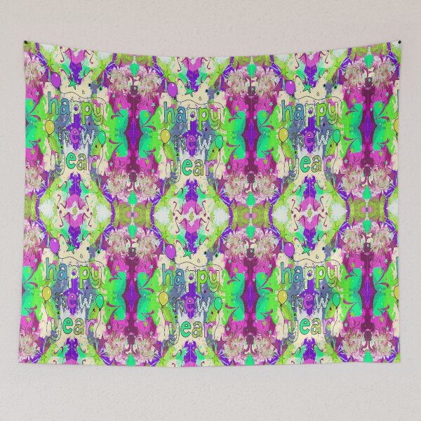Item preview,  Psychedelic Abstract Happy New Year design, 2,Howdy New Year,New Years Celebration, New Years Eve Countdown designed and sold by Adri Barnard.