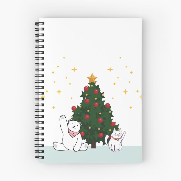 Artikelvorschau, Winkender Bär und Katze an Weihnachten entworfen und verkauft von Lovv Sphere.
