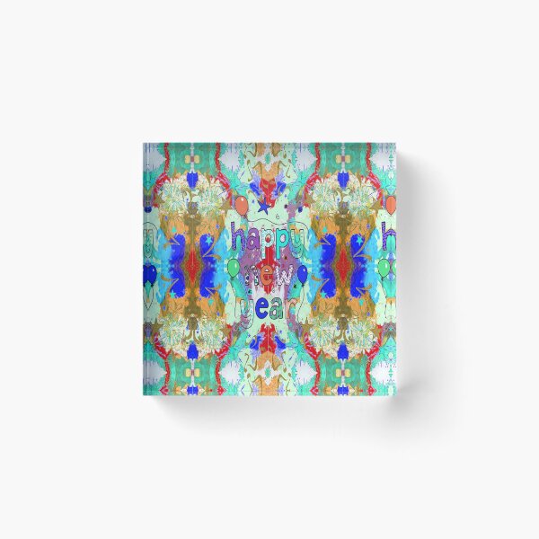 Item preview, Psychedelic Abstract Happy New Year design, 3,Howdy New Year,New Years Celebration, New Years Eve Countdown designed and sold by Adri Barnard.