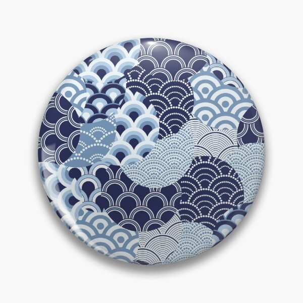 Item preview, Japanese Seigaiha Waves Blue Seamless Patterns Asian Art designed and sold by 108dragons.