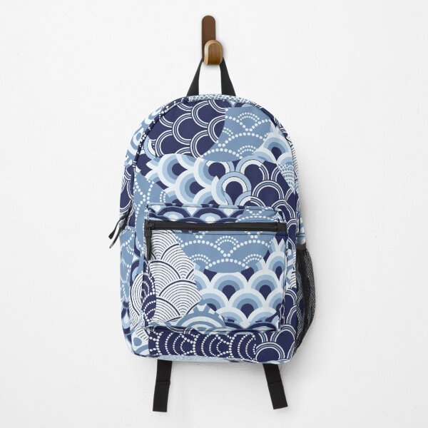 Item preview, Japanese Seigaiha Waves Blue Seamless Patterns Asian Art designed and sold by 108dragons.