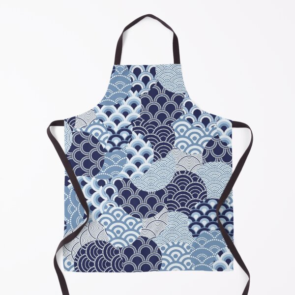 Item preview, Japanese Seigaiha Waves Blue Seamless Patterns Asian Art designed and sold by 108dragons.