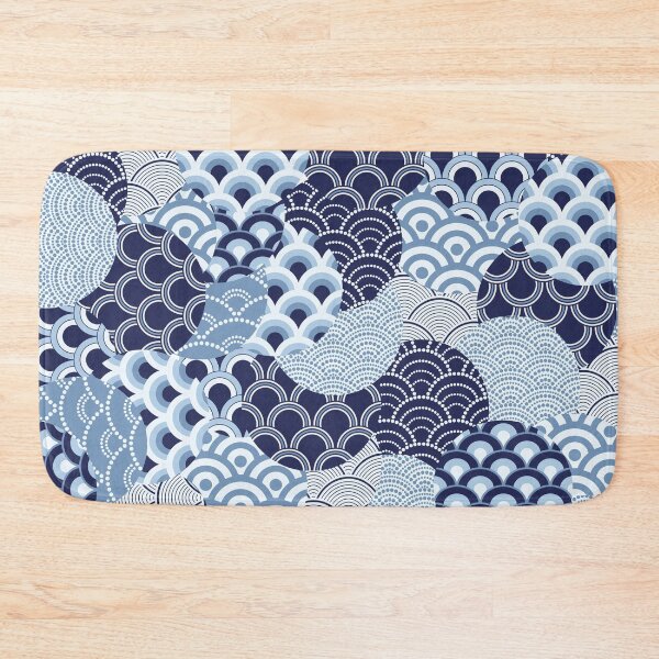 Item preview, Japanese Seigaiha Waves Blue Seamless Patterns Asian Art designed and sold by 108dragons.