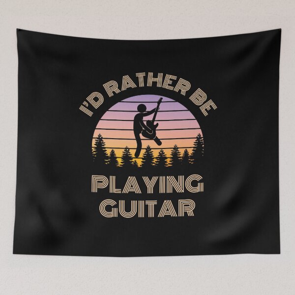 Item preview, I'd Rather Be Playing Guitar Guitarist Vintage Sunset designed and sold by nightsworthy.