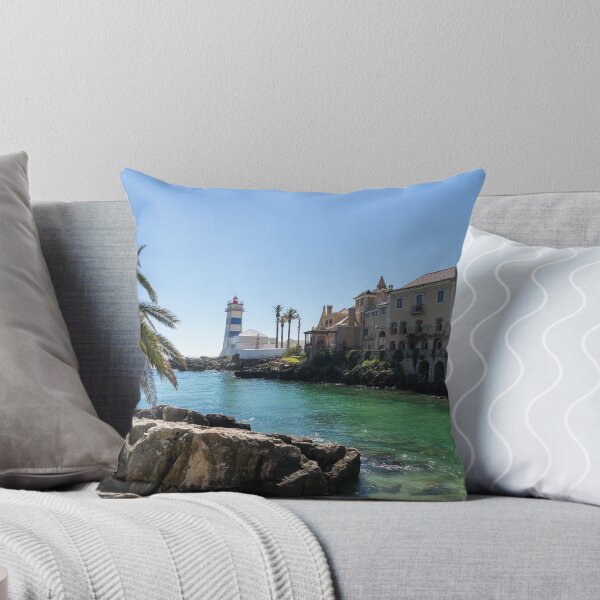 Item preview, Emerald Inlet - Santa Maria House and Santa Marta Lighthouse Cascais Portugal designed and sold by Georgia Mizuleva.