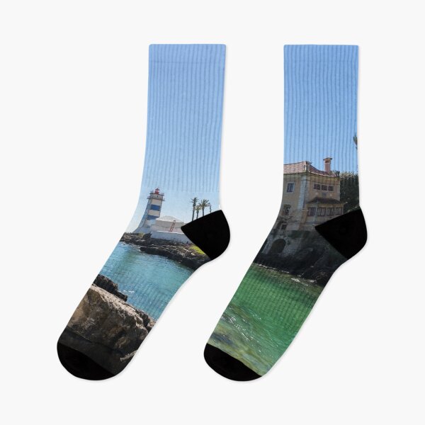 Item preview, Emerald Inlet - Santa Maria House and Santa Marta Lighthouse Cascais Portugal designed and sold by Georgia Mizuleva.
