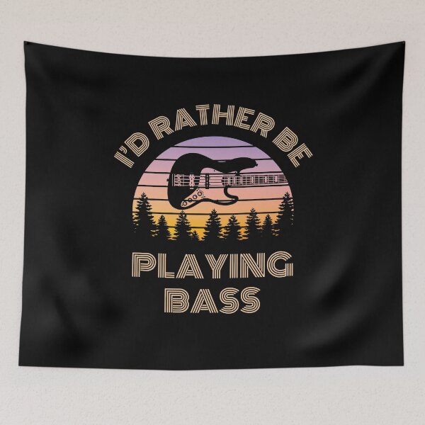 Item preview, I'd Rather Be Playing Bass J-Style Bass Guitar Vintage Sunset designed and sold by nightsworthy.