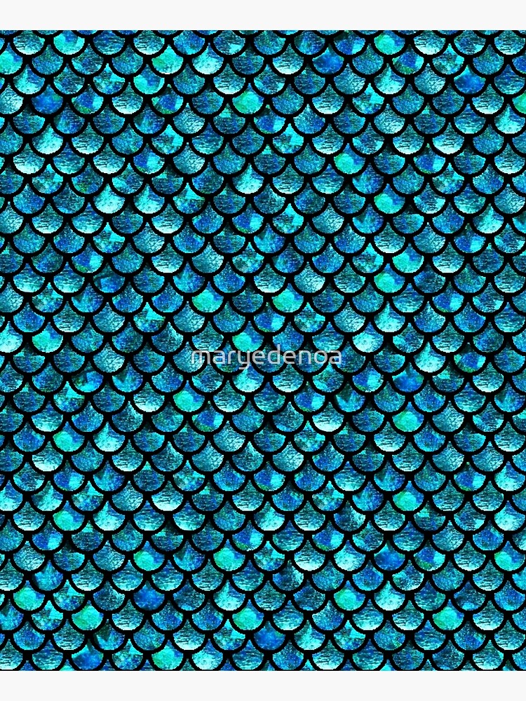 Discover Mermaid Scales - Turquoise Blue Kitchen Apron