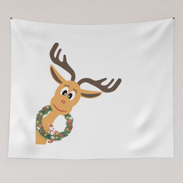 Item preview, Deer with a Christmas wreath, designed and sold by kamorim.