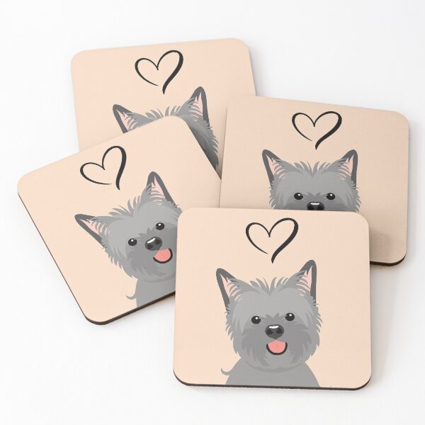 Item preview, LOVE Gray Grey Cairn Terrier Dog designed and sold by Lulupainting.