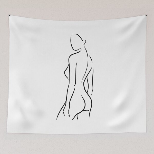 Item preview, Minimal line drawing of nude women's body  designed and sold by smotrivnebo.